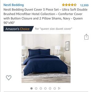 Navy Queen Duvet Cover and Set NWOT